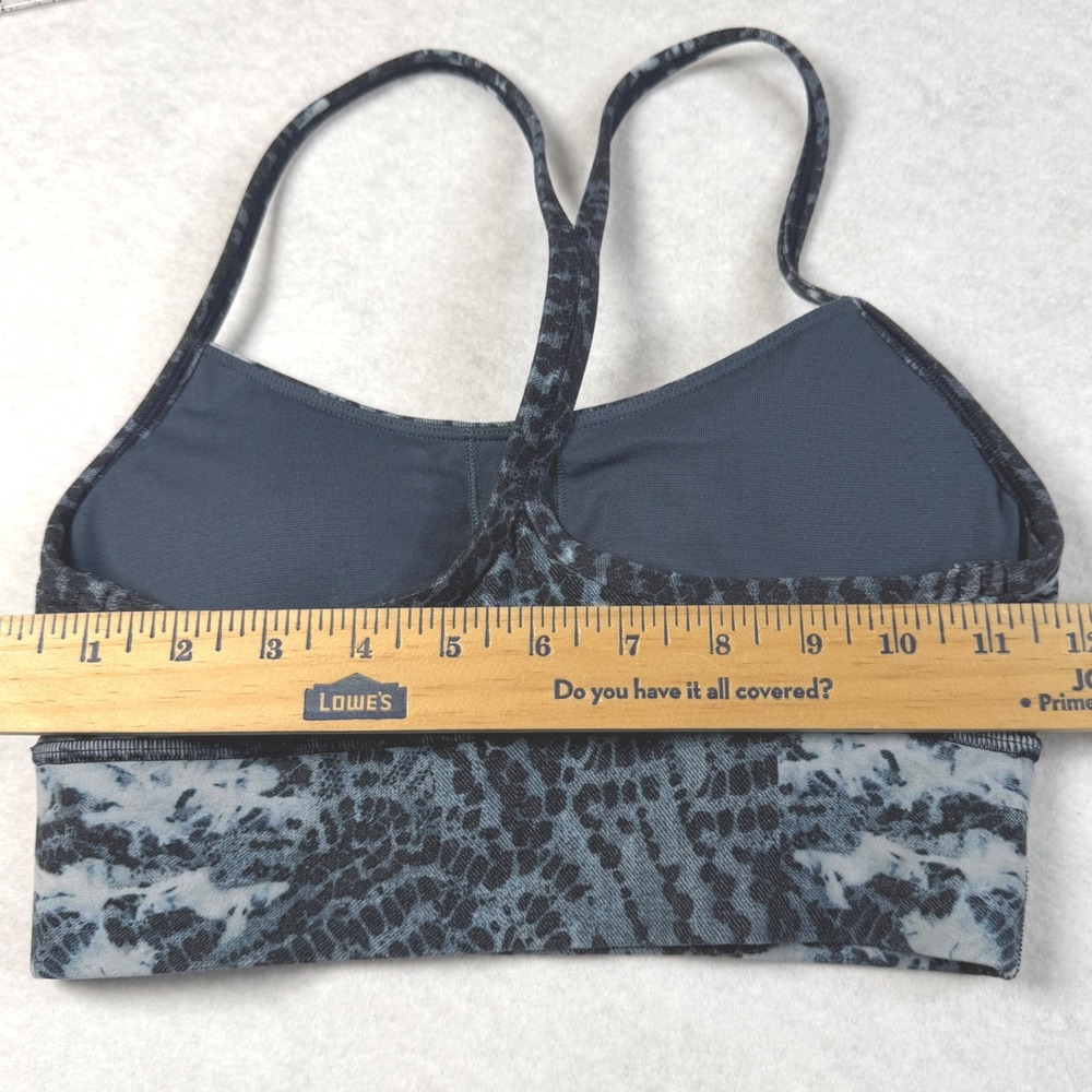 Lululemon Blue Snakeskin Tie Dye Y-Back Racerback Sports Bra Low Impact Yoga - Picture 9 of 13
